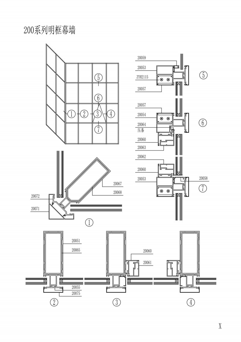 200系列明框幕墻